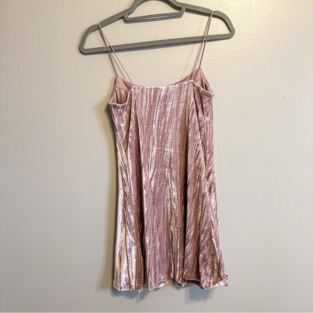 Wild Fable Pink Crushed Velvet Slip Dress Spaghetti Strap Size Small - Picture 5 of 5